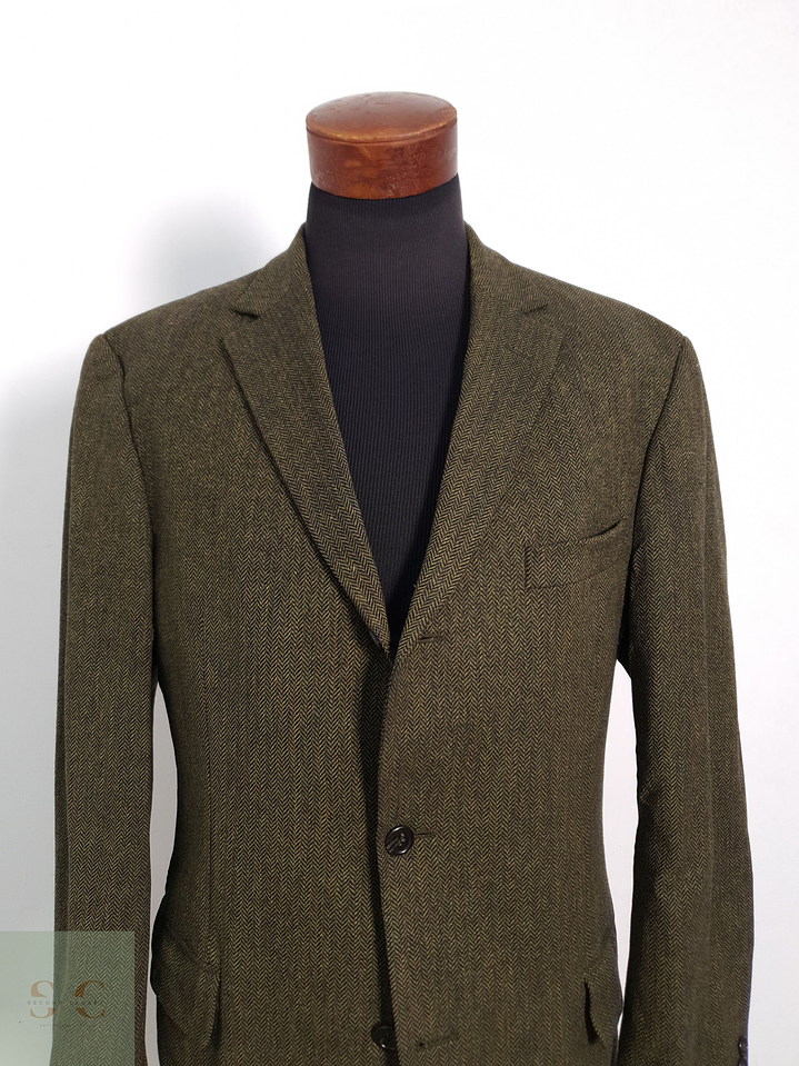 Blazer Uli Knecht 100 lana verde espiga Talla XL 6