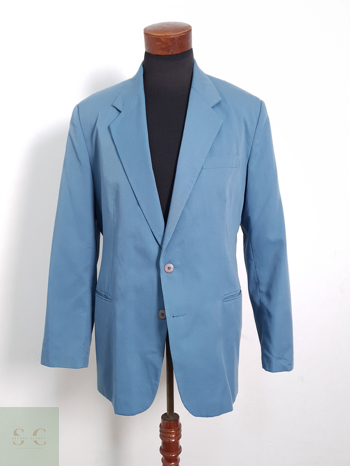 Blazer Copy Right sintético celeste Talla L 2
