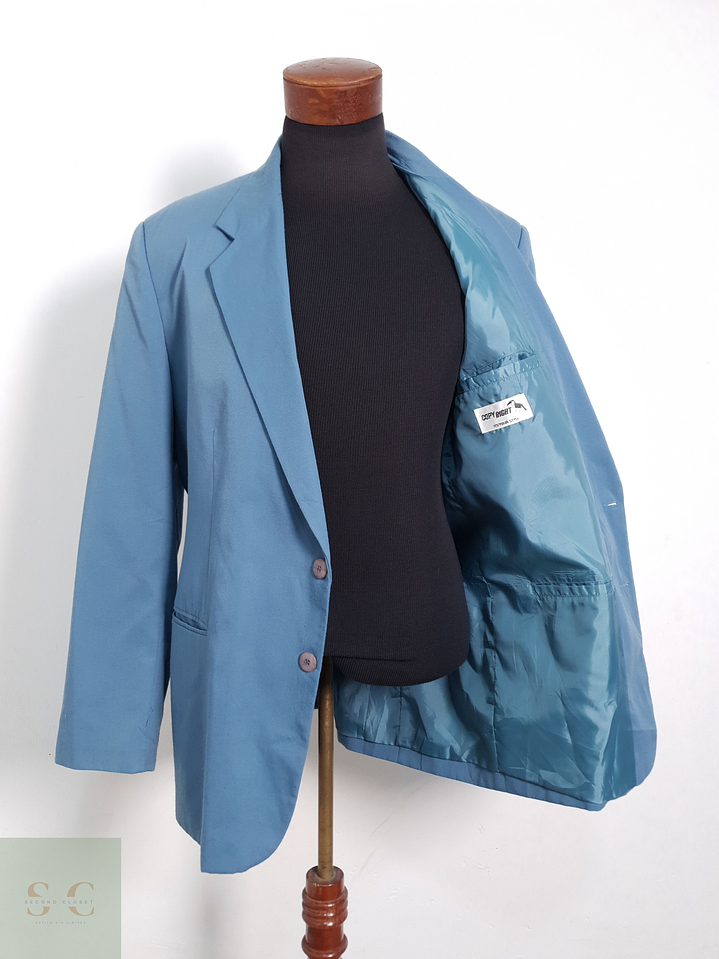 Blazer Copy Right sintético celeste Talla L 3