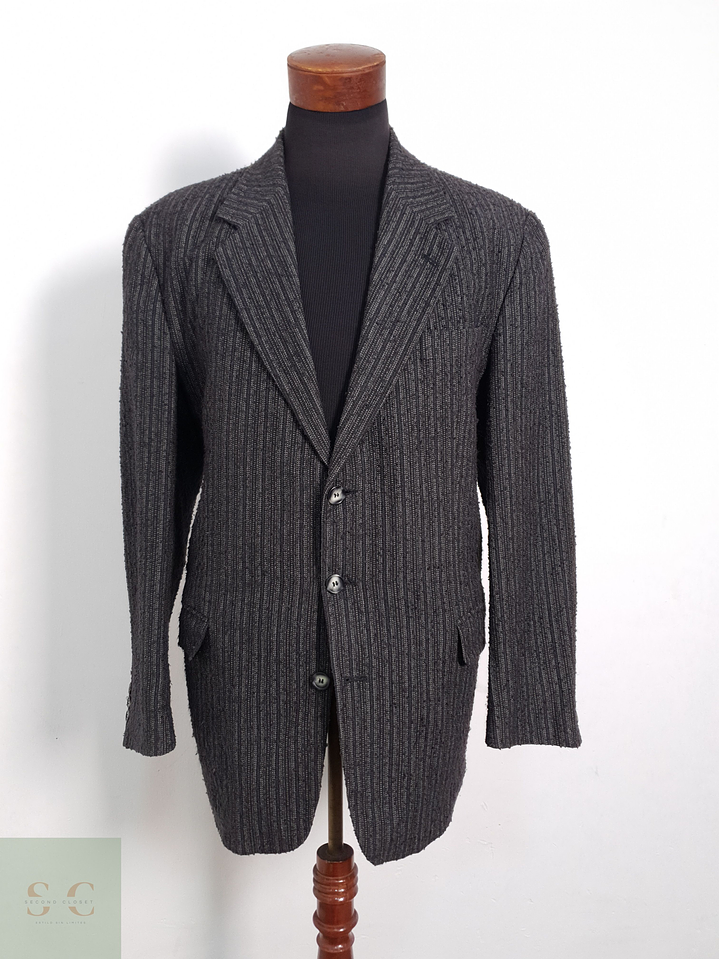 Blazer Pietro Albanes mezcla sintético plomo rayas Talla XL 4