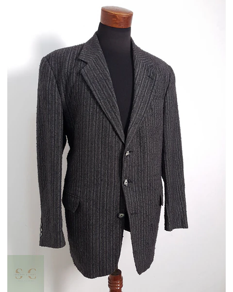 Blazer Pietro Albanes mezcla sintético plomo rayas Talla XL