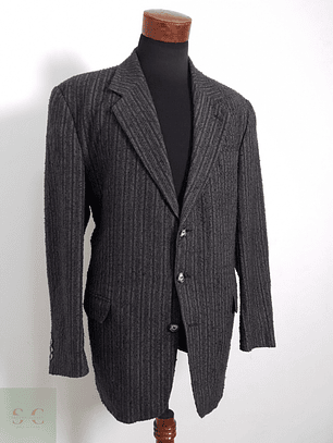 Blazer Pietro Albanes mezcla sintético plomo rayas Talla XL