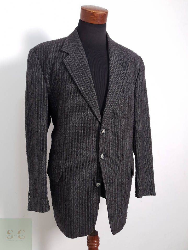 Blazer Pietro Albanes mezcla sintético plomo rayas Talla XL 5