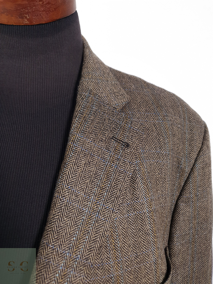 Blazer Cage 100 lana virgen café espiga Talla XXXL 4