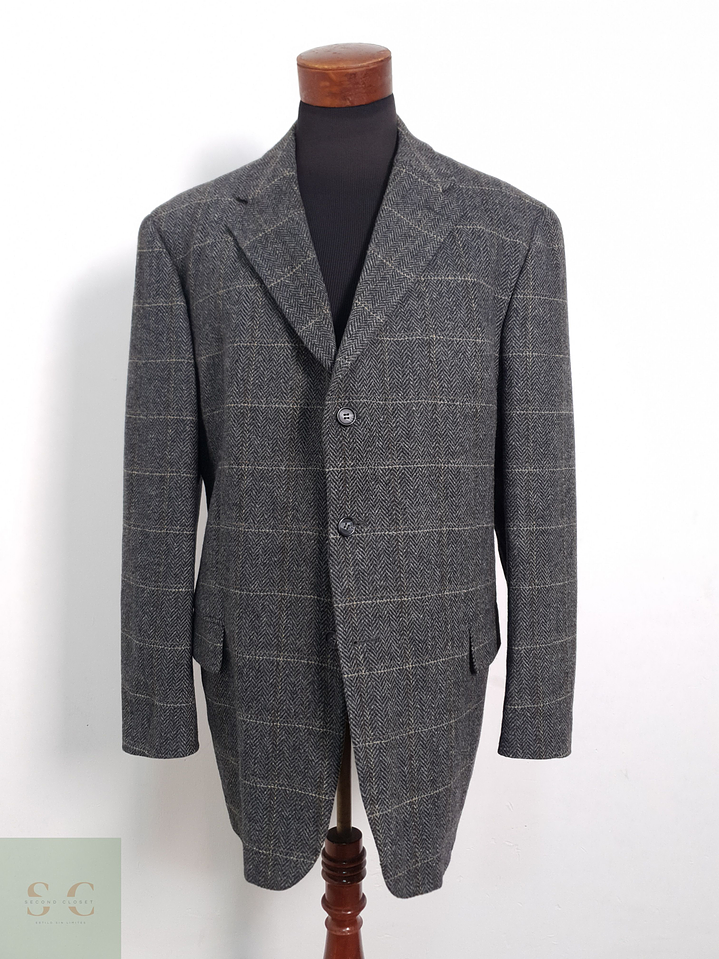 Blazer Mans World 100 lana virgen plomo espiga Talla XXXL 2