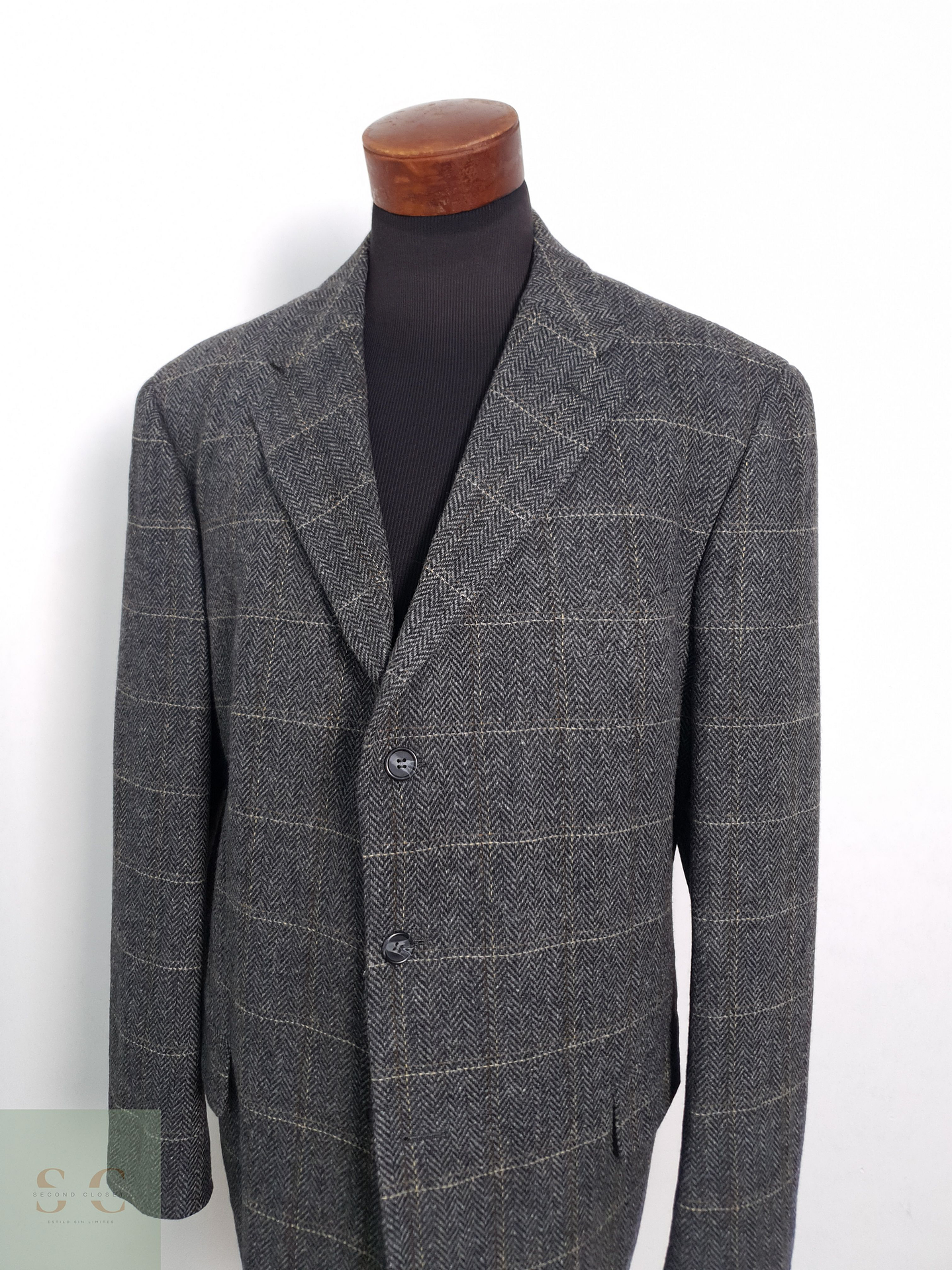 Blazer Mans World 100 lana virgen plomo espiga Talla XXXL 3