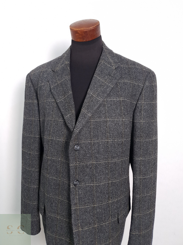 Blazer Mans World 100 lana virgen plomo espiga Talla XXXL 3