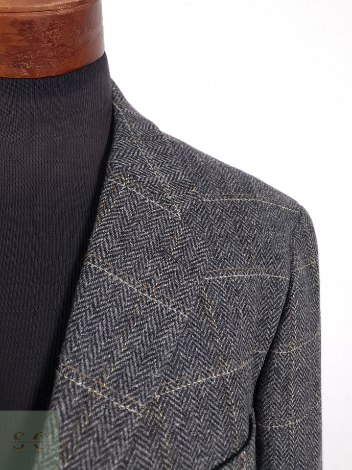Blazer Mans World 100 lana virgen plomo espiga Talla XXXL 5