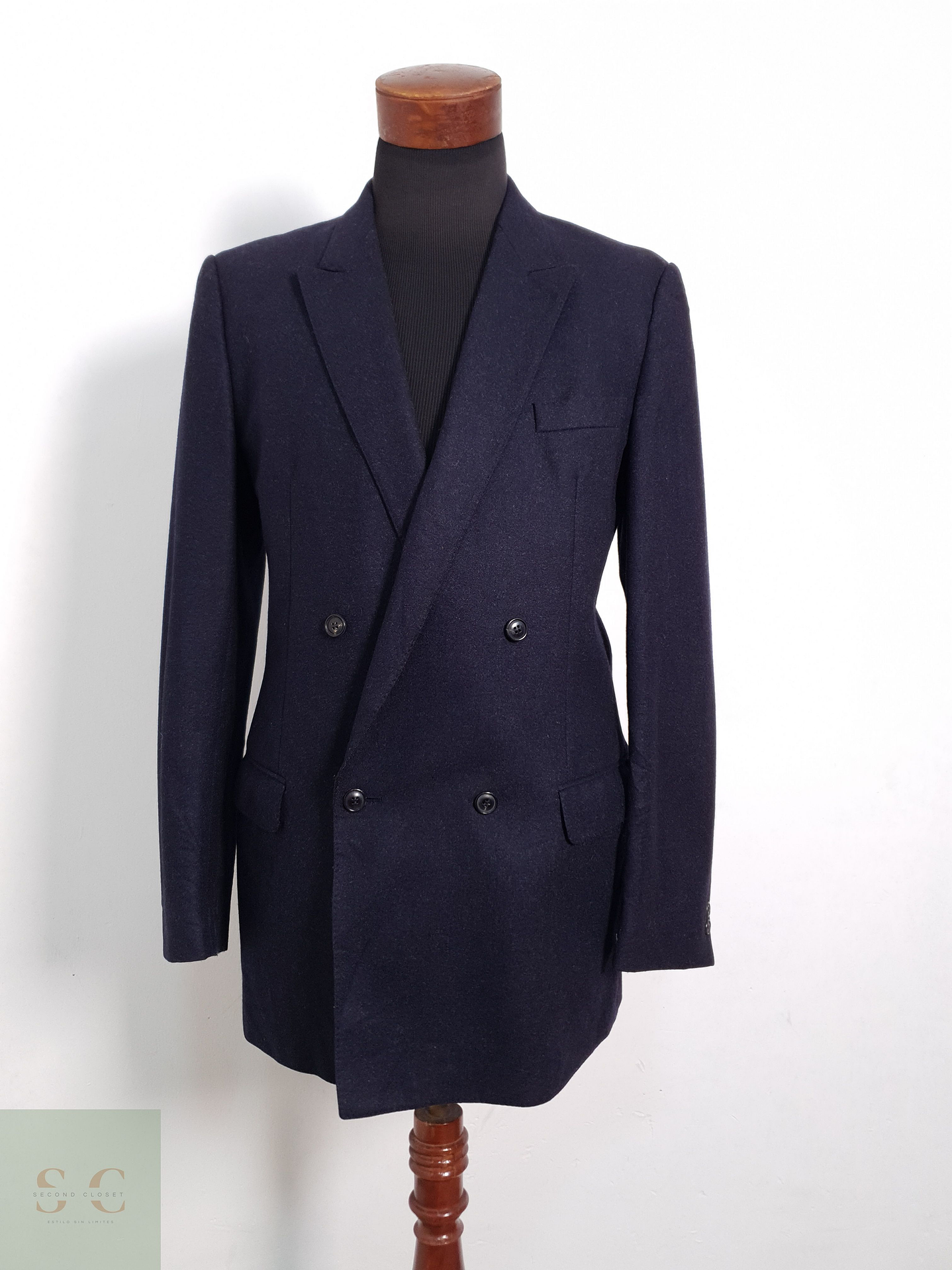 Blazer Cerruti 1881 Windsor 100 lana virgen azul liso Talla M 1