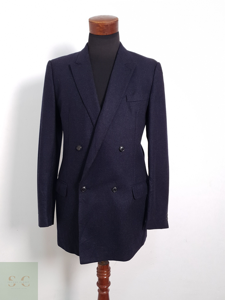 Blazer Cerruti 1881 Windsor 100 lana virgen azul liso Talla M 1