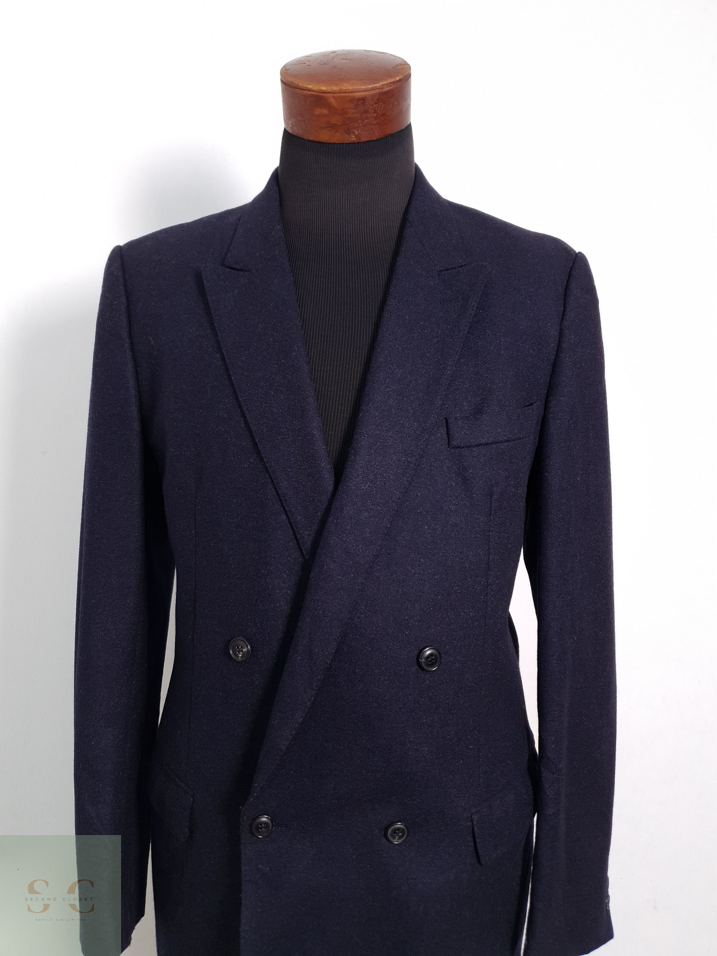 Blazer Cerruti 1881 Windsor 100 lana virgen azul liso Talla M 2