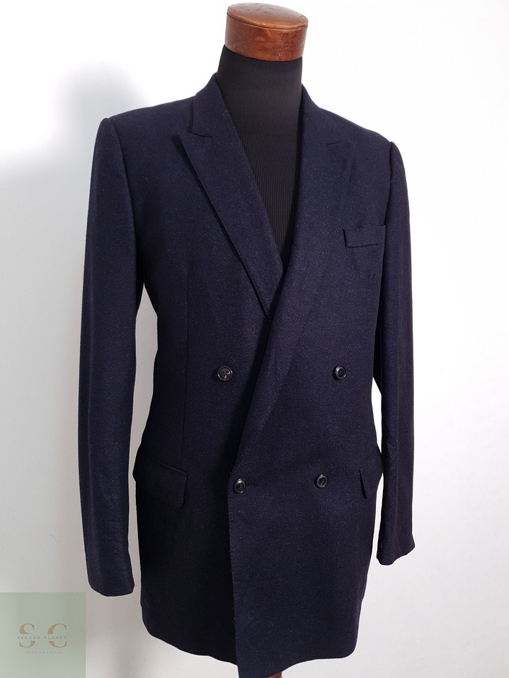 Blazer Cerruti 1881 Windsor 100 lana virgen azul liso Talla M 3