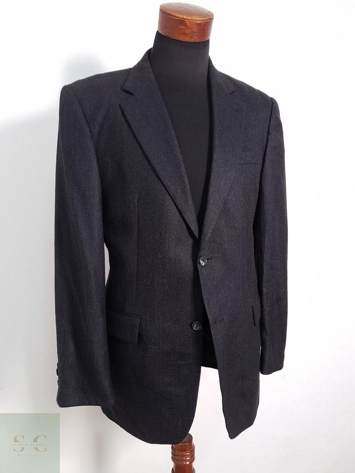 Blazer Yorn 95 lana virgen 5 cashmere plomo espiga fina Talla XL 2