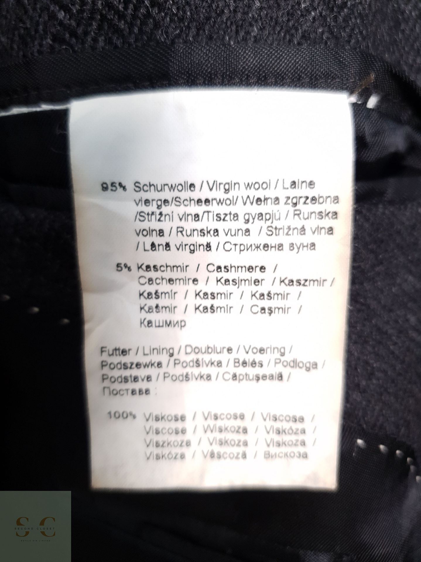 Blazer Yorn 95 lana virgen 5 cashmere plomo espiga fina Talla XL 3