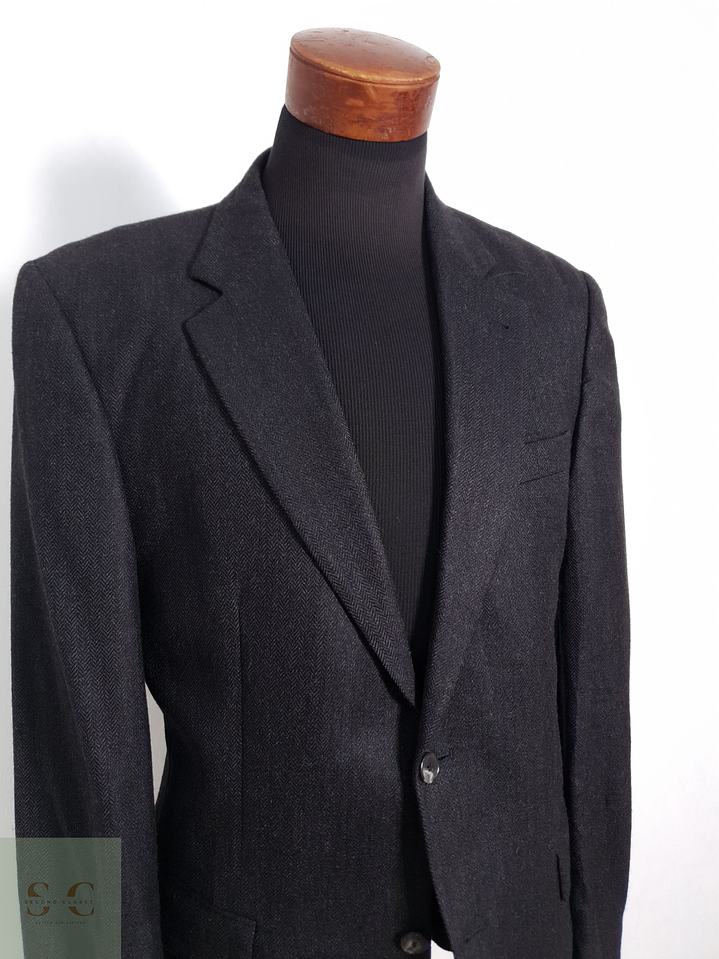 Blazer Yorn 95 lana virgen 5 cashmere plomo espiga fina Talla XL 4