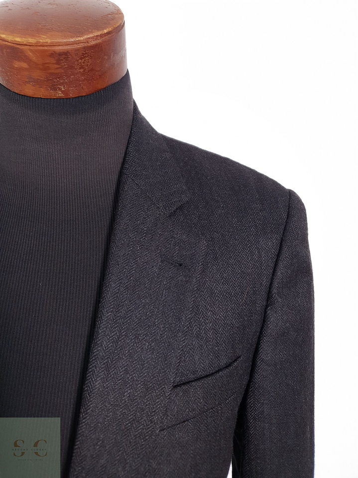 Blazer Yorn 95 lana virgen 5 cashmere plomo espiga fina Talla XL 5