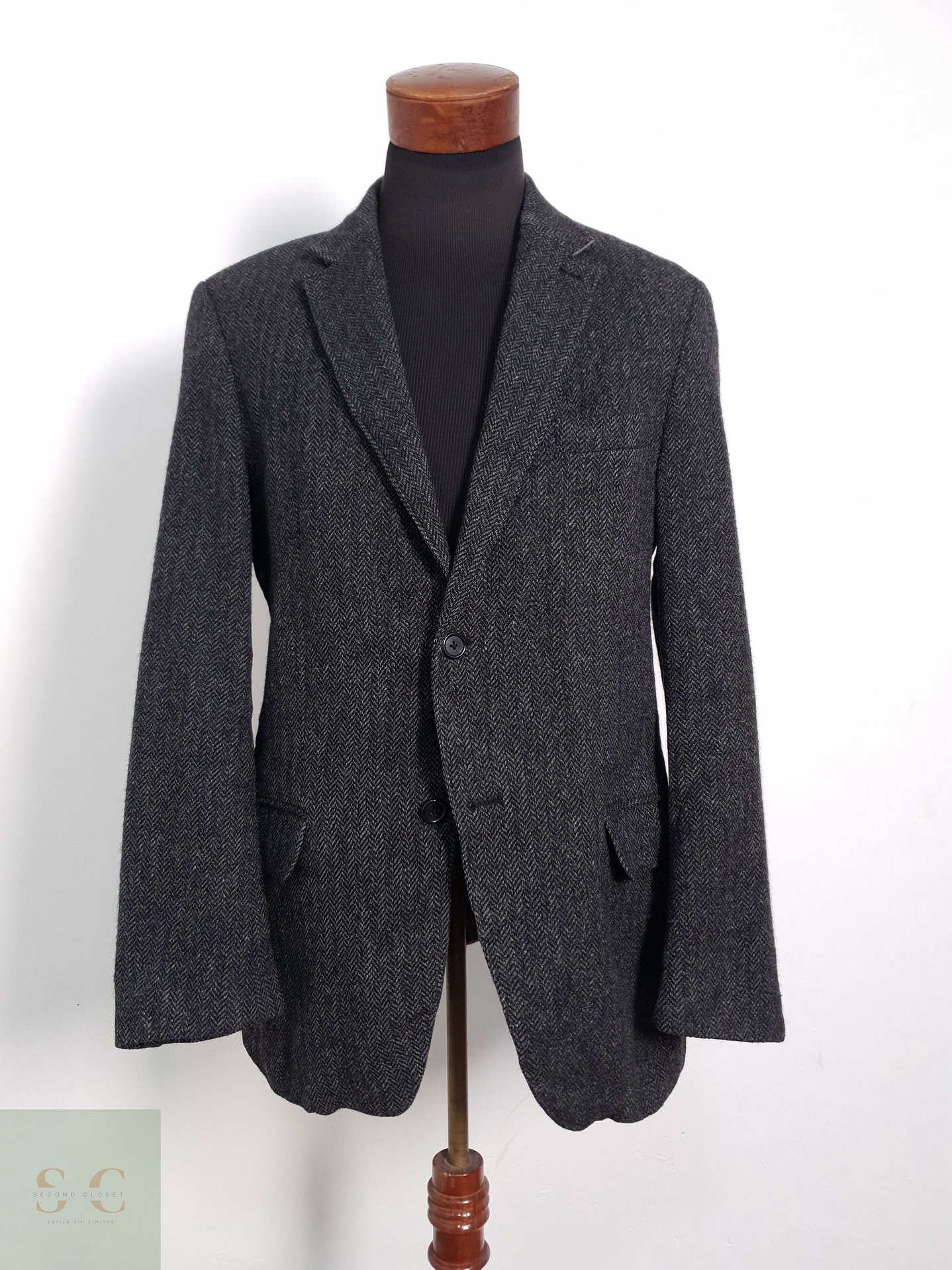 Blazer Marc O Polo 100 lana plomo espiga grueso Talla L 1