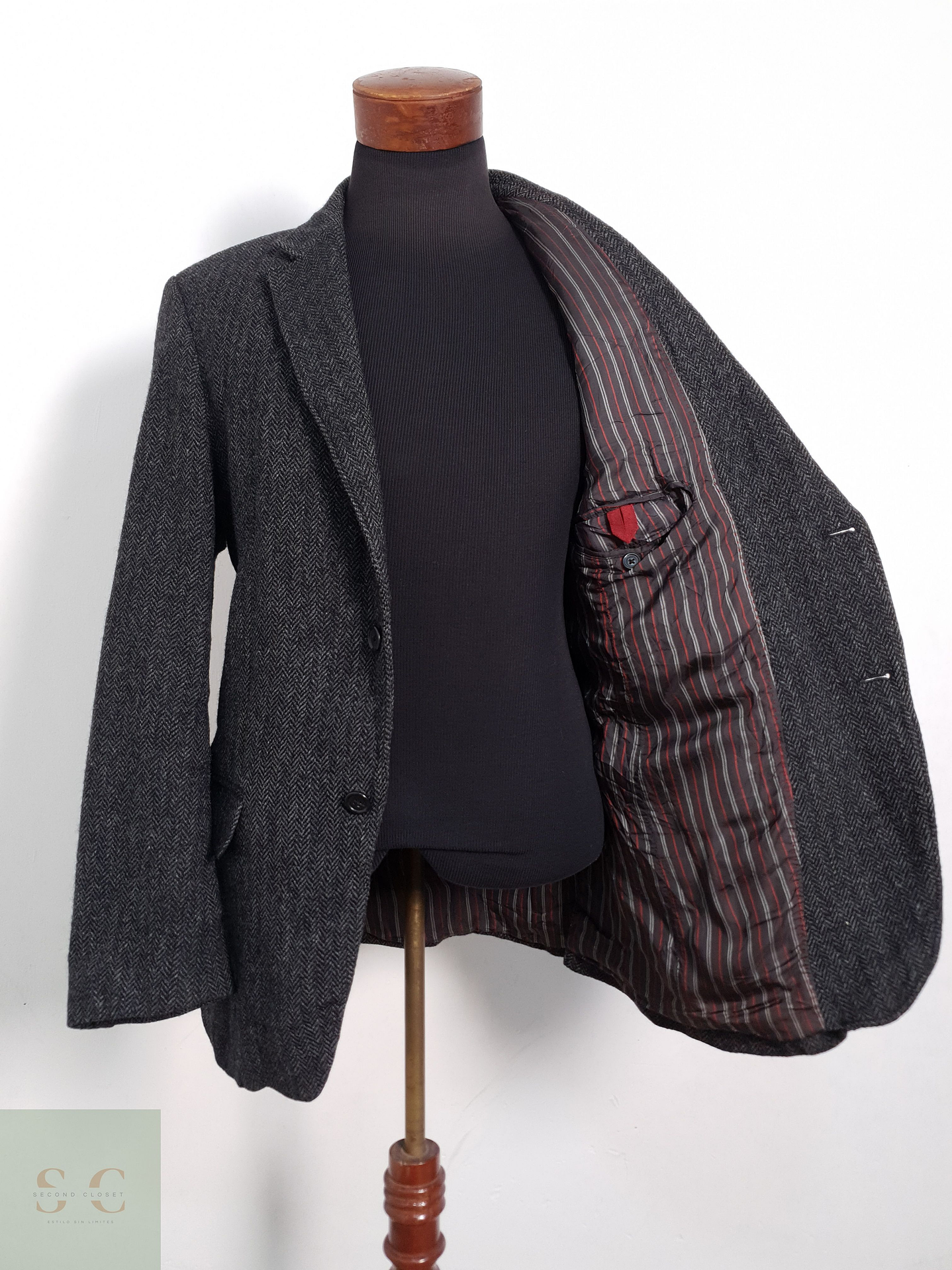 Blazer Marc O Polo 100 lana plomo espiga grueso Talla L 6