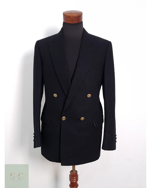 Blazer IGS Collection 100 lana virgen negro botones dorados Talla SM
