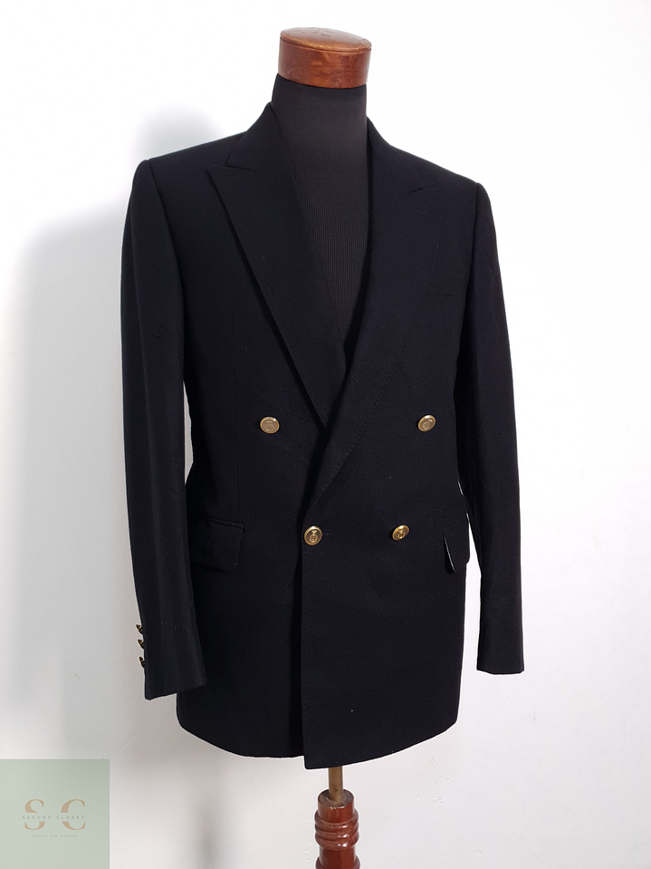 Blazer IGS Collection 100 lana virgen negro botones dorados Talla SM 3