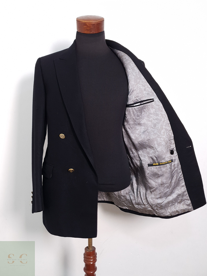 Blazer IGS Collection 100 lana virgen negro botones dorados Talla SM 6