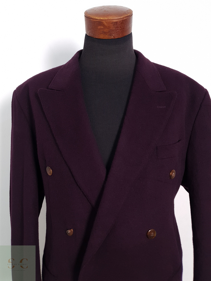 Blazer Vintage 100 lana virgen burdeos Talla XXXL 2