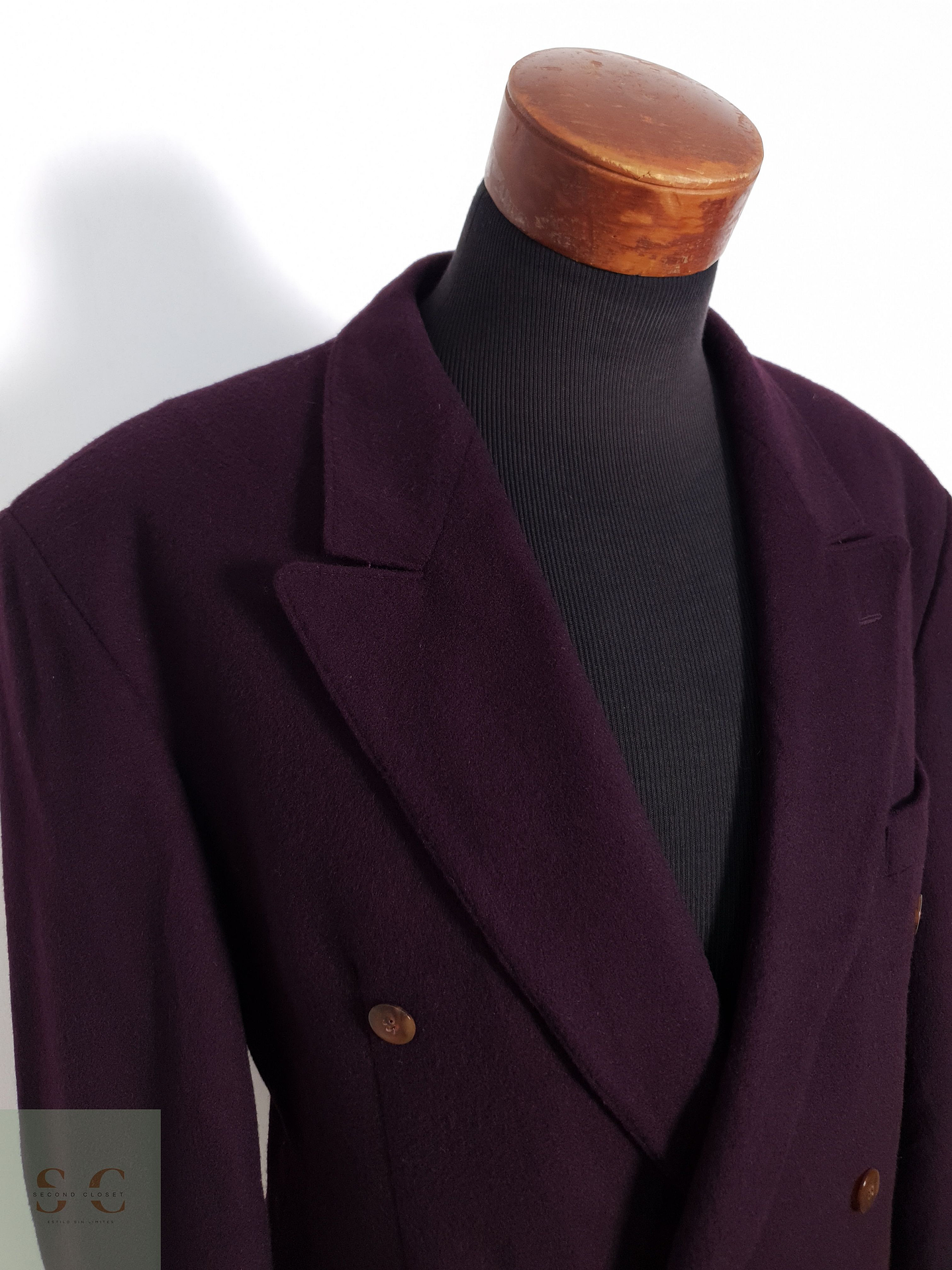 Blazer Vintage 100 lana virgen burdeos Talla XXXL 4