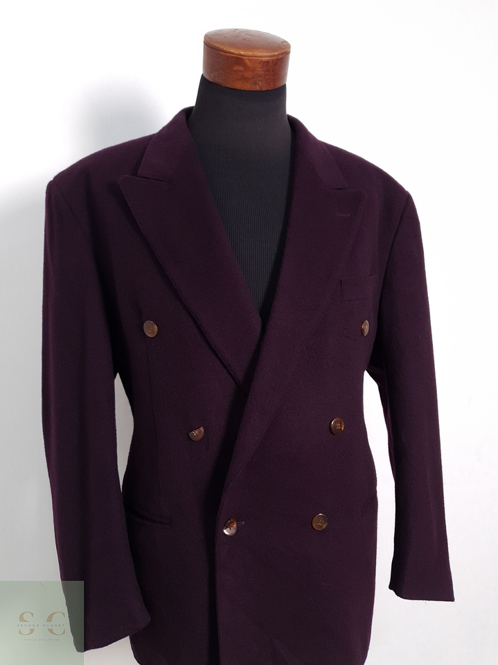 Blazer Vintage 100 lana virgen burdeos Talla XXXL 5