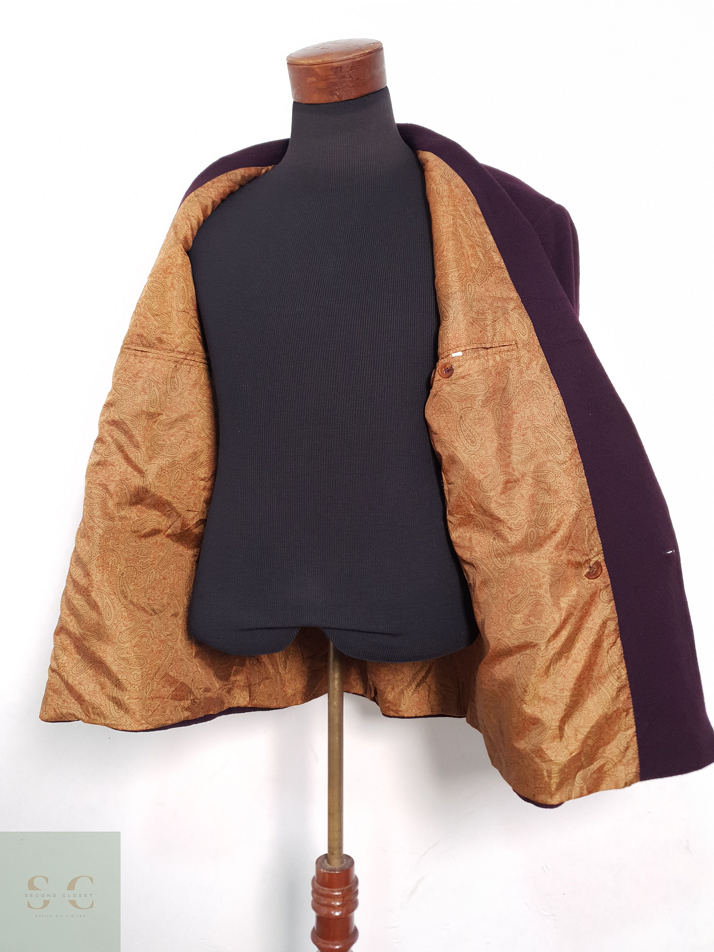 Blazer Vintage 100 lana virgen burdeos Talla XXXL 6