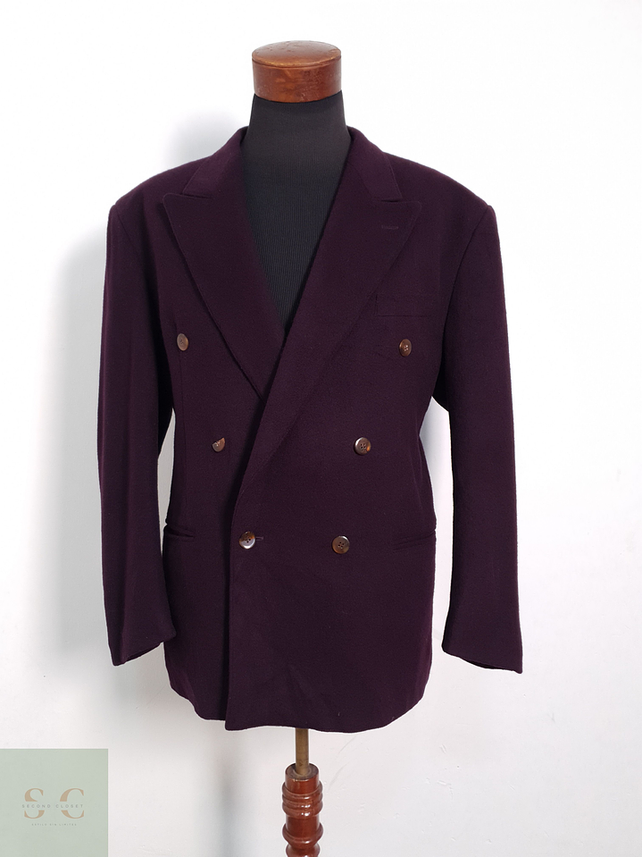 Blazer Vintage 100 lana virgen burdeos Talla XXXL 1