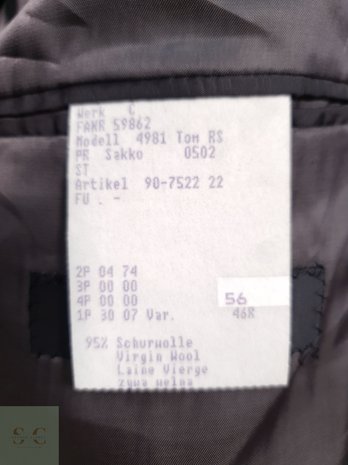 Blazer Carl Gross 95 lana virgen 5 cashmere Talla XL 5