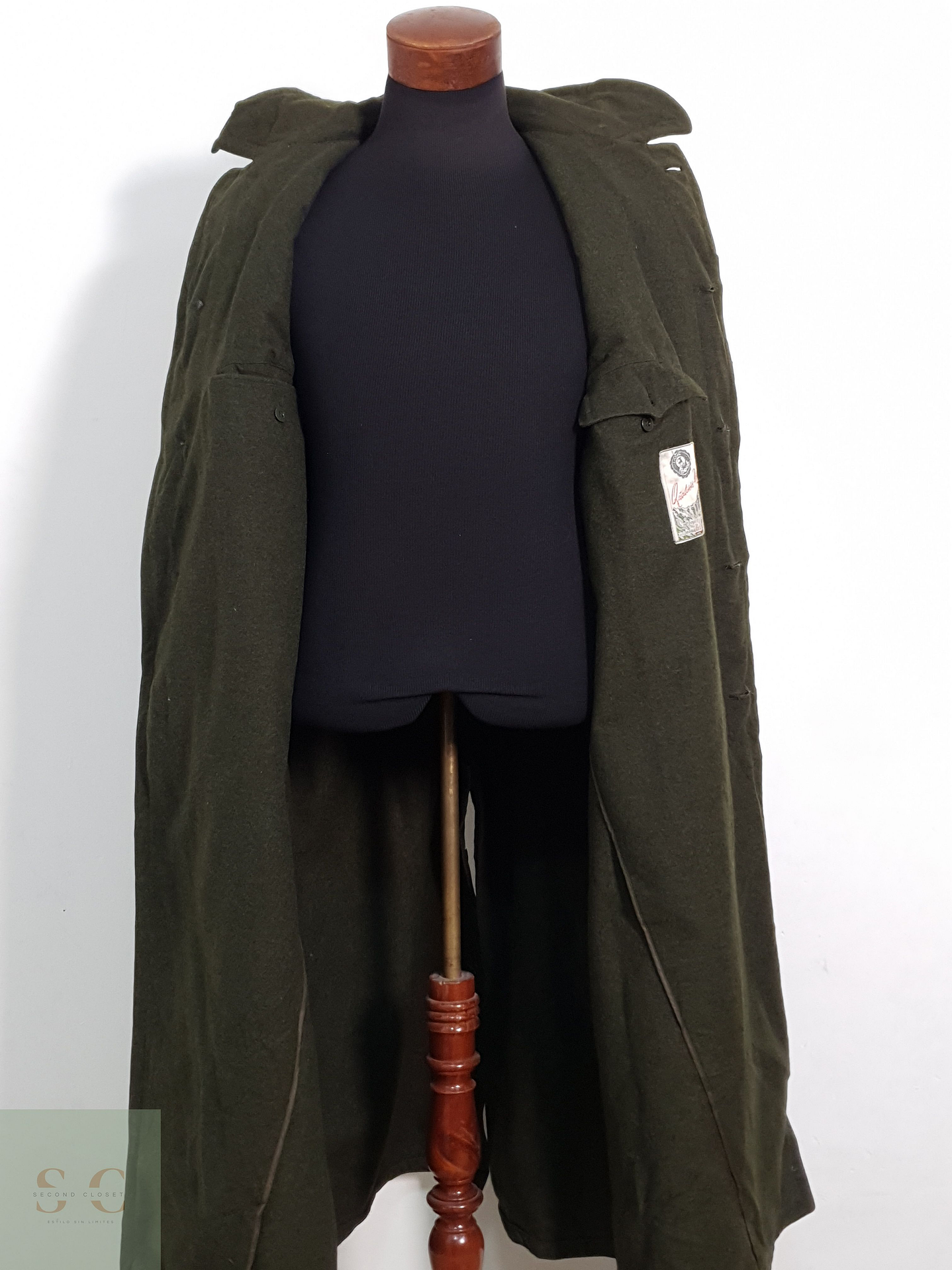 Abrigo Hombre Loden Alpino Austriaco Vintage Verde Talla XL 3