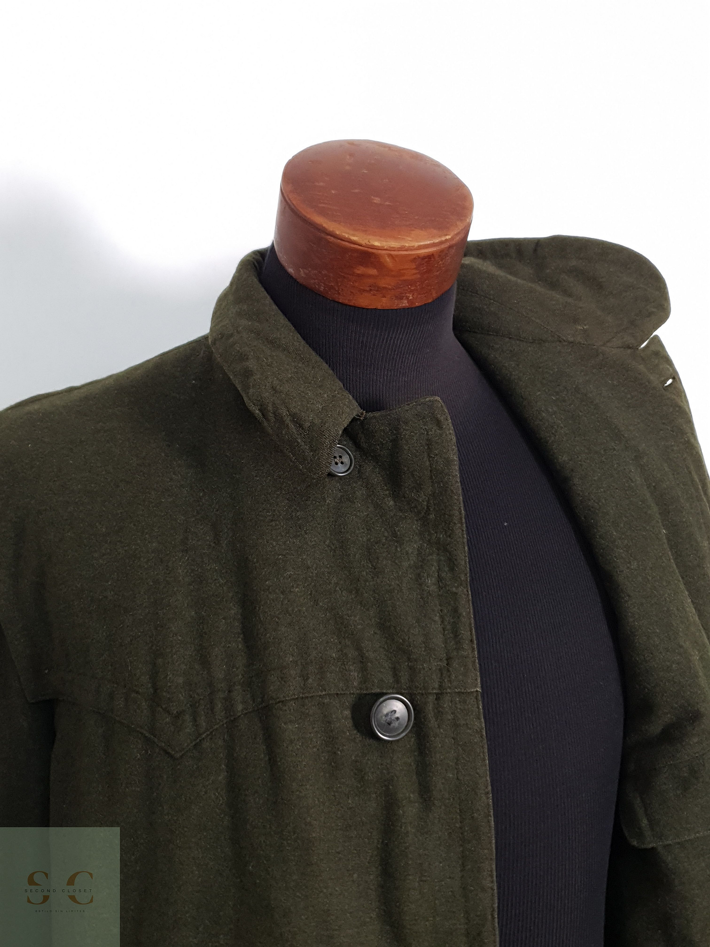 Abrigo Hombre Loden Alpino Austriaco Vintage Verde Talla XL 5
