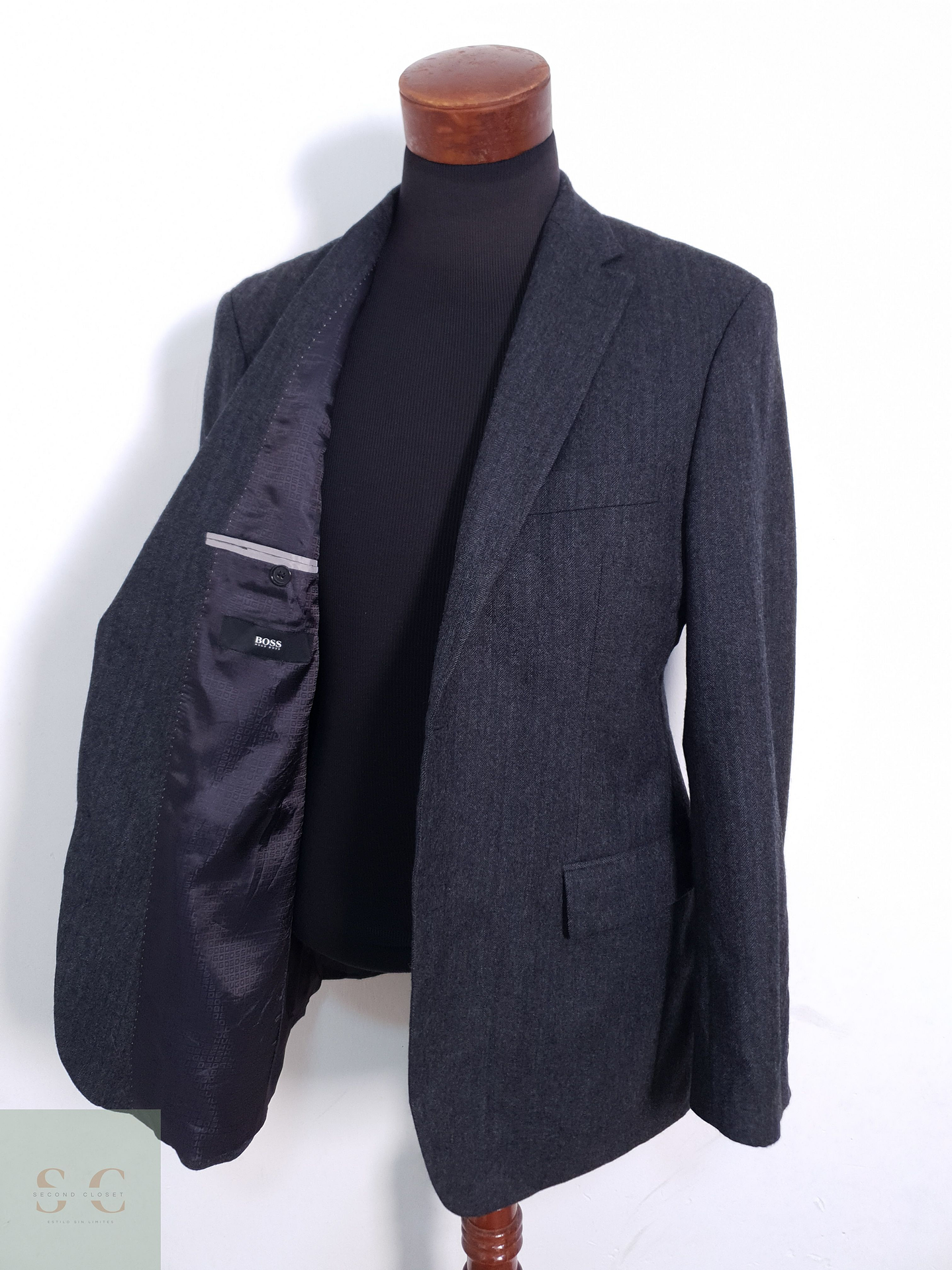 Blazer Hombre Hugo Lana Virgen Plomo Pasini2 Comfort Talla M 1