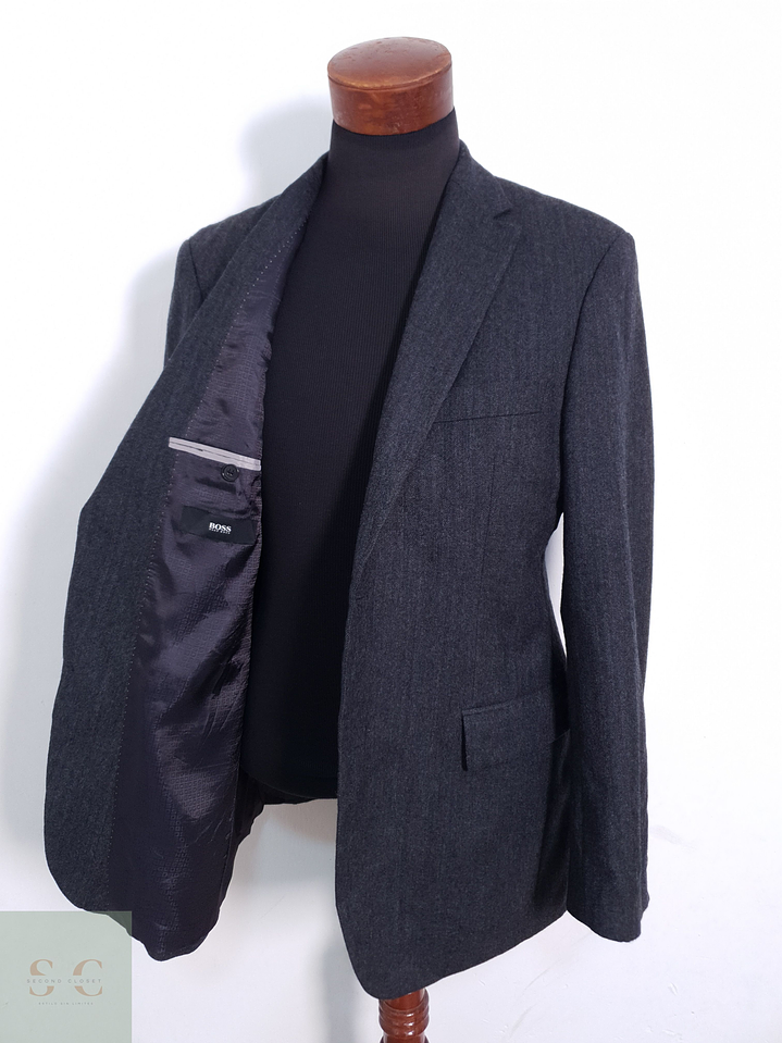 Blazer Hombre Hugo Lana Virgen Plomo Pasini2 Comfort Talla M 1