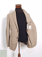 Blazer Hombre Mango Beige Mezcla Lana Slim Fit Talla M - Miniatura 3