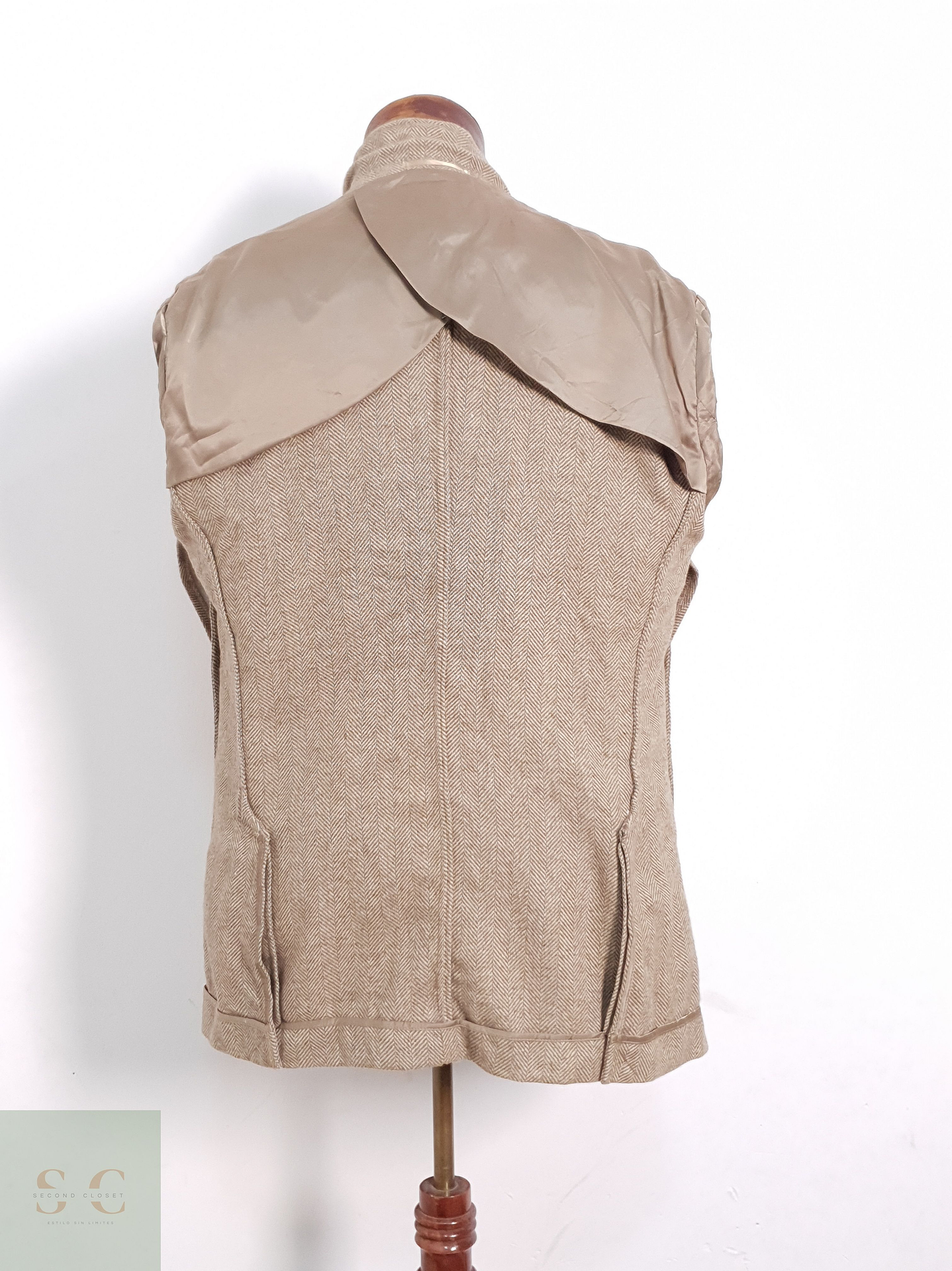 Blazer Hombre Mango Beige Mezcla Lana Slim Fit Talla M 6