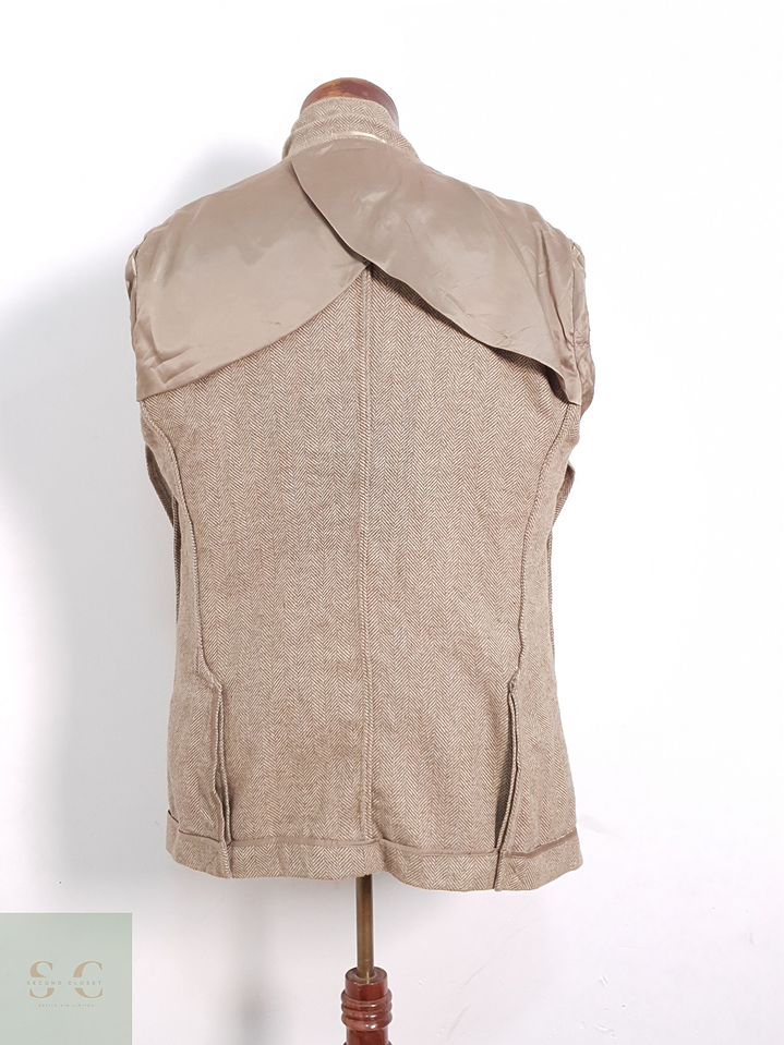 Blazer Hombre Mango Beige Mezcla Lana Slim Fit Talla M 6