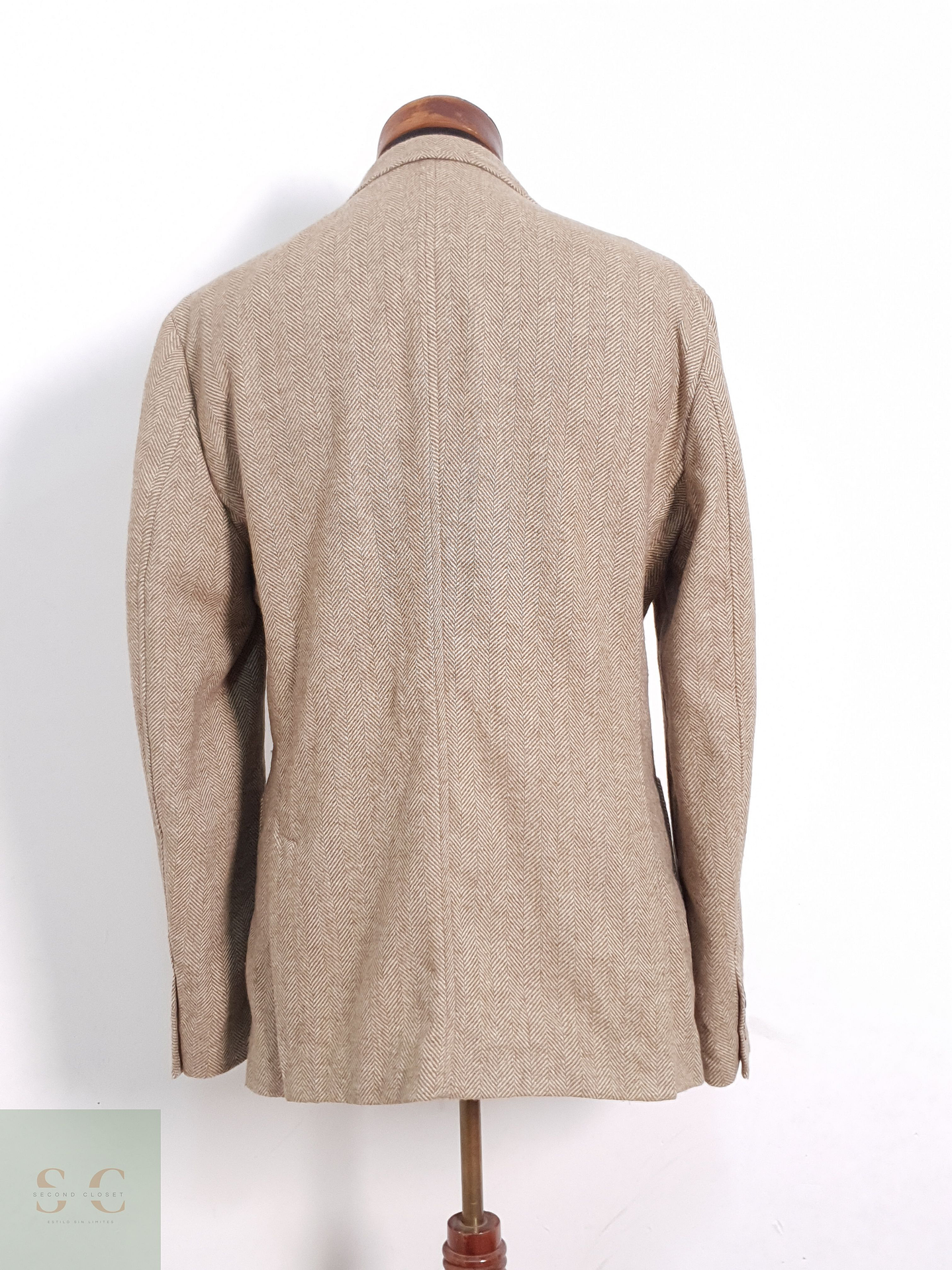 Blazer Hombre Mango Beige Mezcla Lana Slim Fit Talla M 7