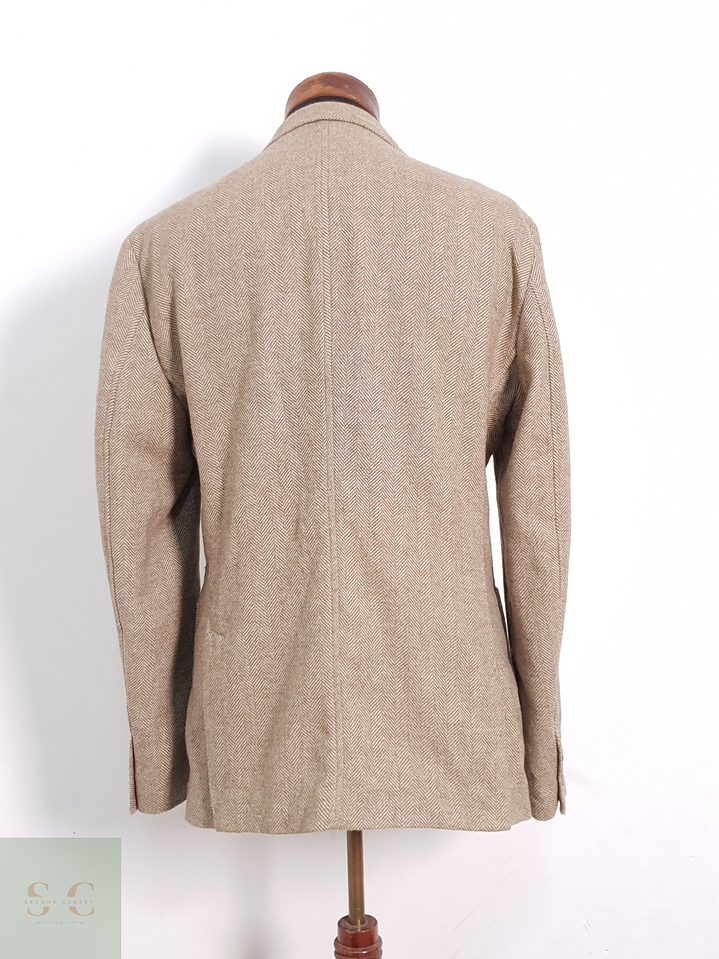 Blazer Hombre Mango Beige Mezcla Lana Slim Fit Talla M 7