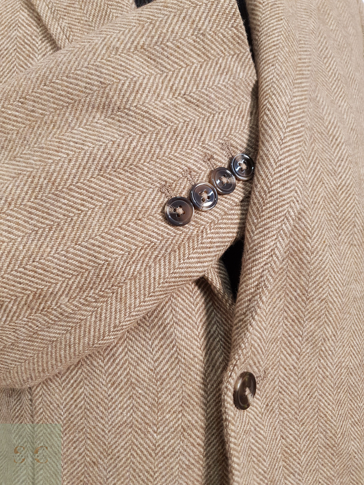 Blazer Hombre Mango Beige Mezcla Lana Slim Fit Talla M 9