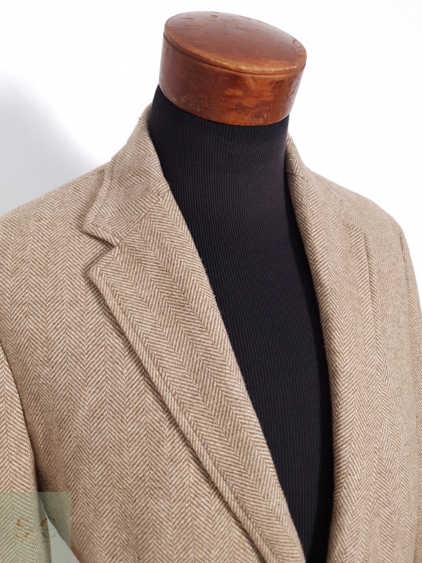 Blazer Hombre Mango Beige Mezcla Lana Slim Fit Talla M 10
