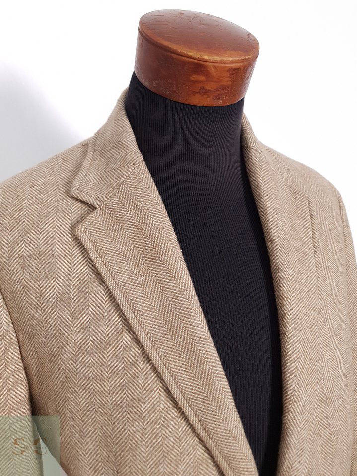 Blazer Hombre Mango Beige Mezcla Lana Slim Fit Talla M 10