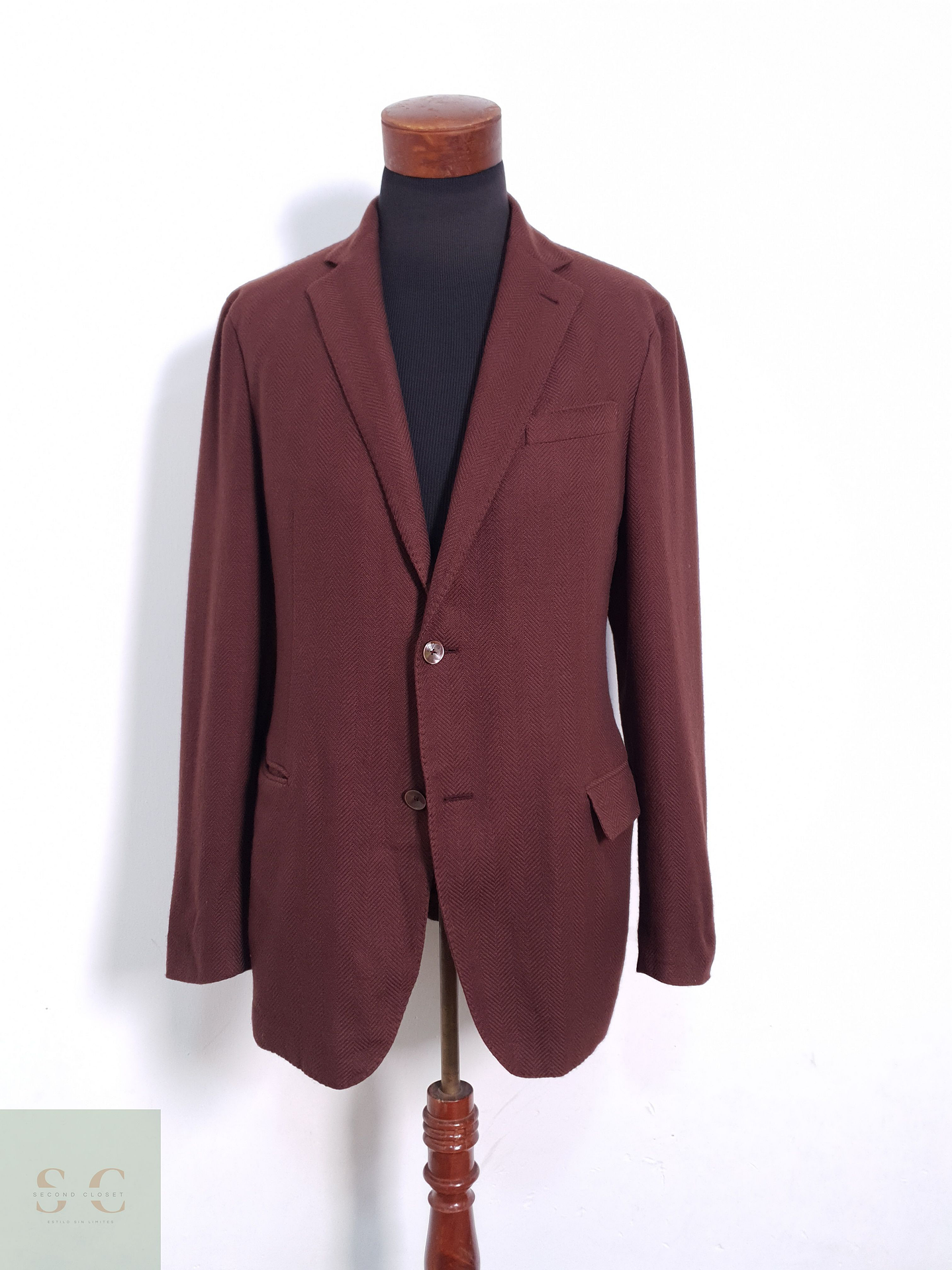 Blazer Hombre Ermenegildo Zegna Lana Cashmere Vino Tinto Talla ML 3