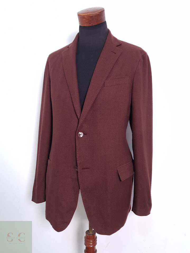 Blazer Hombre Ermenegildo Zegna Lana Cashmere Vino Tinto Talla ML 2