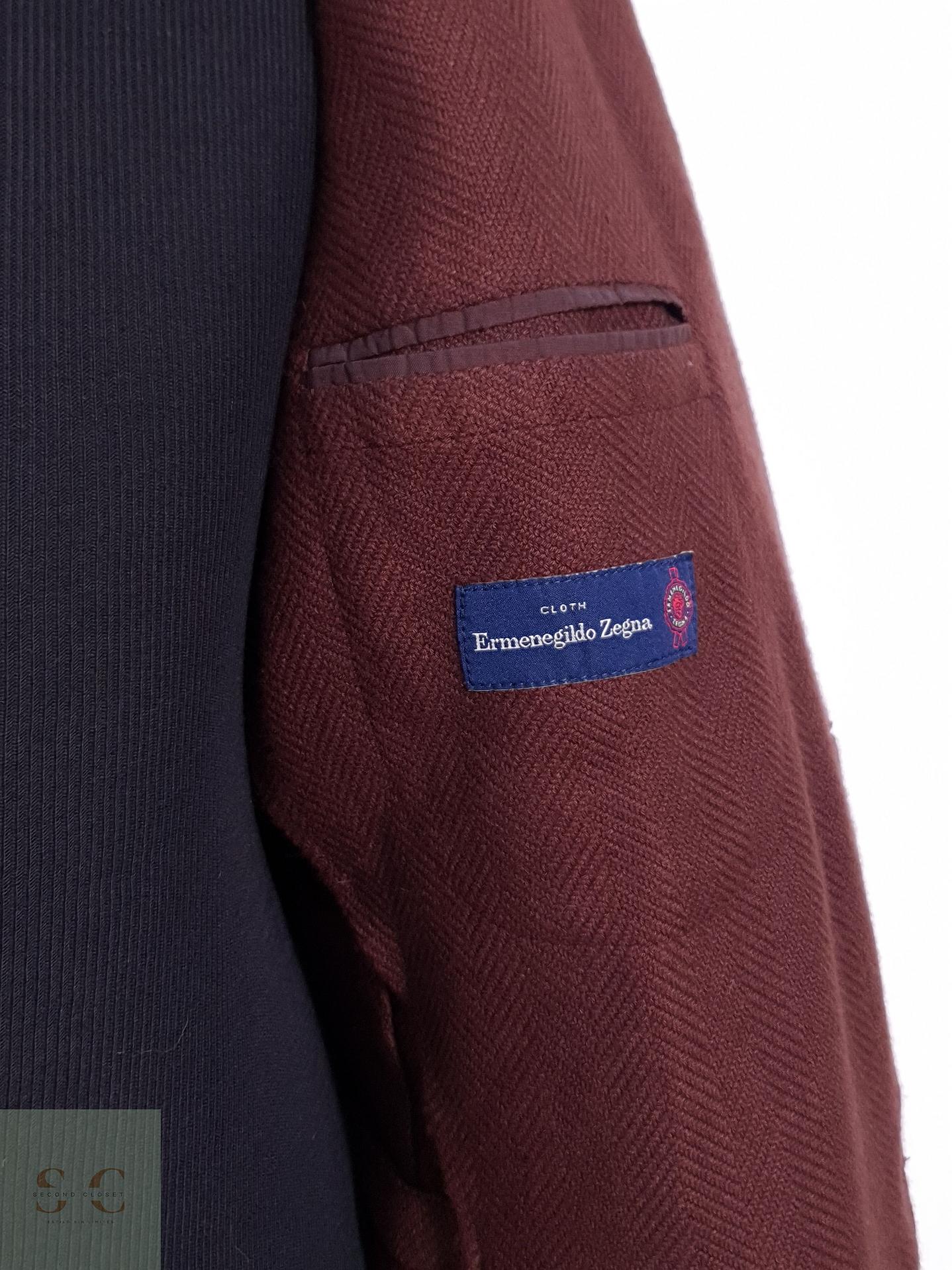 Blazer Hombre Ermenegildo Zegna Lana Cashmere Vino Tinto Talla ML 5