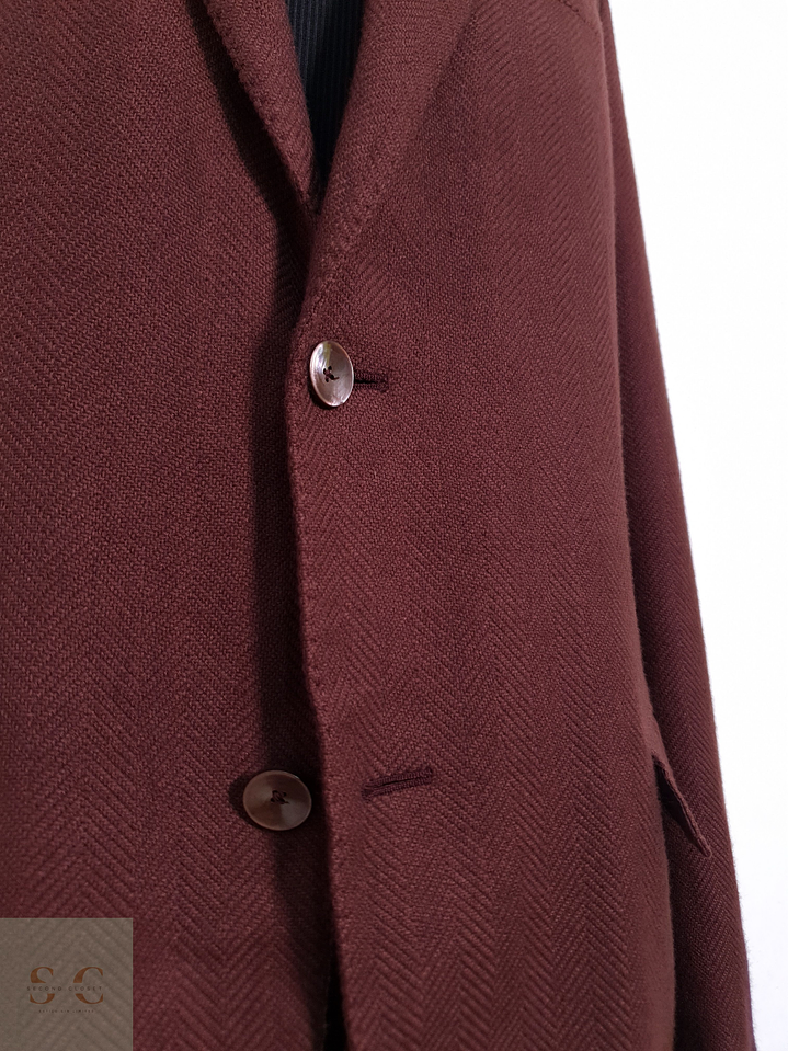 Blazer Hombre Ermenegildo Zegna Lana Cashmere Vino Tinto Talla ML 7
