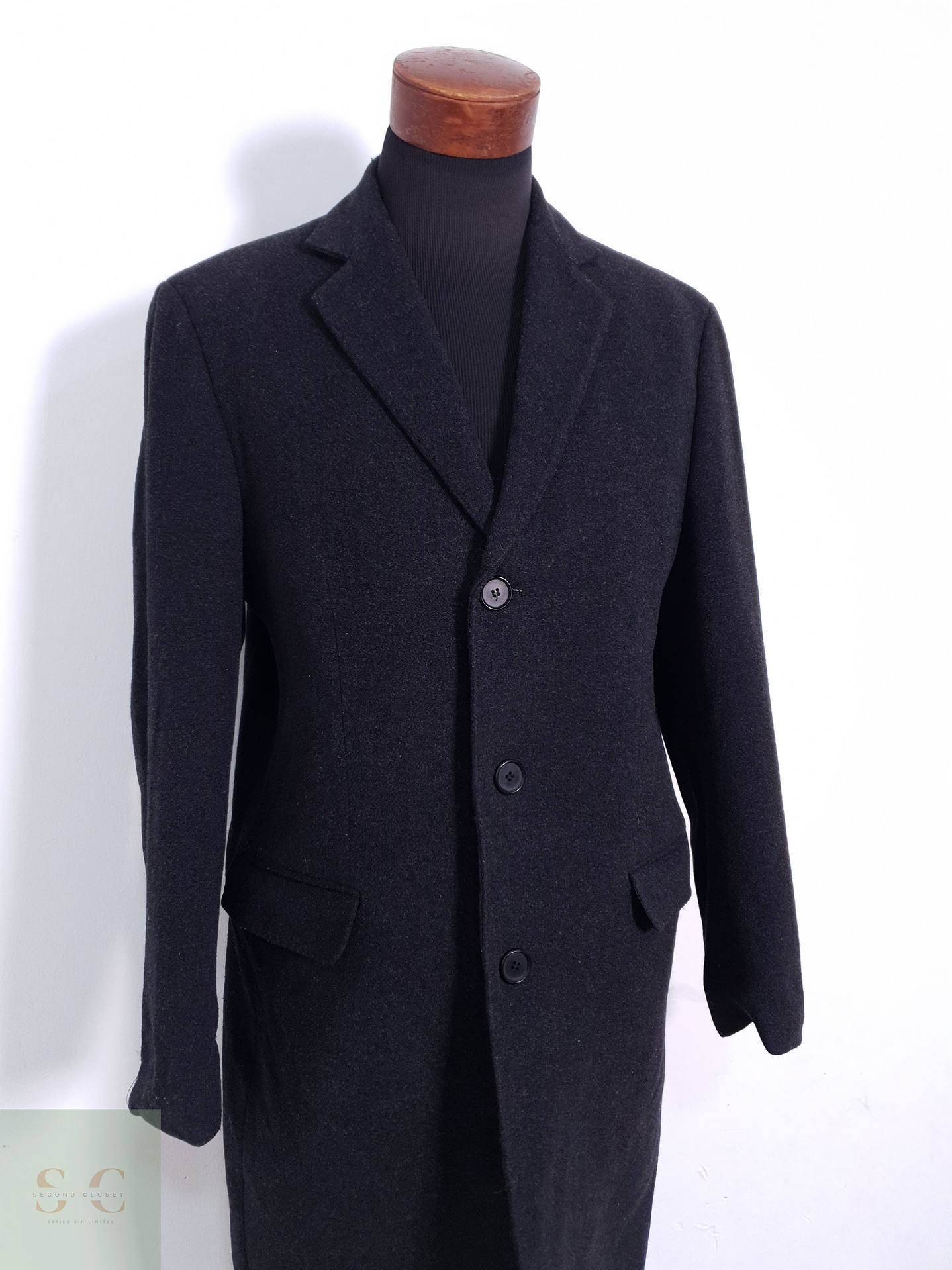 Abrigo Hombre TL Wool & Cashmere Gris Oscuro Talla L 5