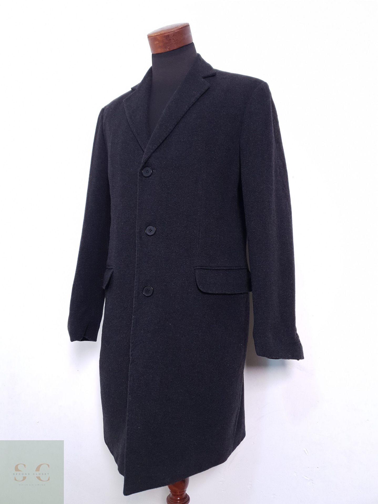Abrigo Hombre TL Wool & Cashmere Gris Oscuro Talla L 6
