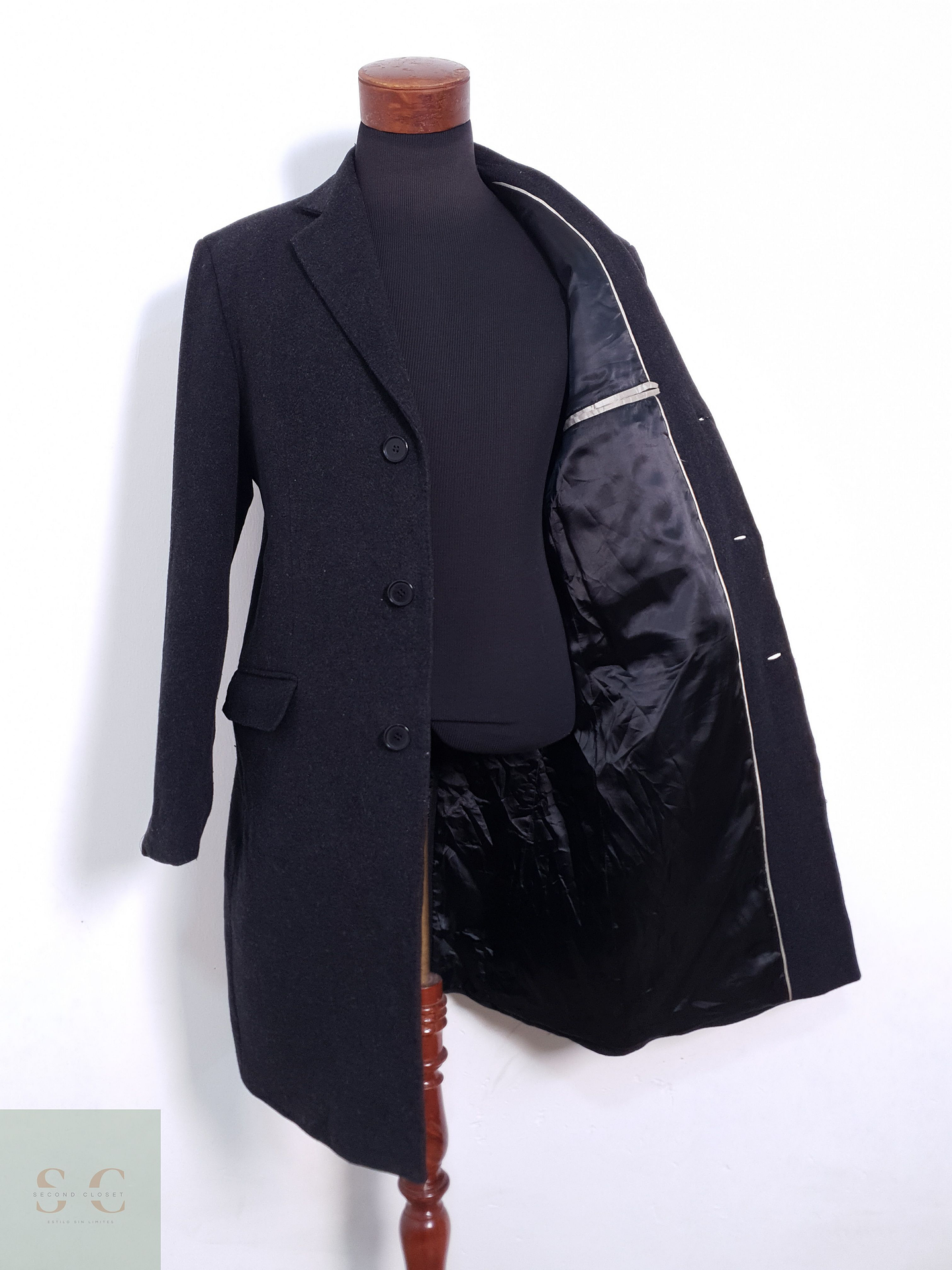 Abrigo Hombre TL Wool & Cashmere Gris Oscuro Talla L 7